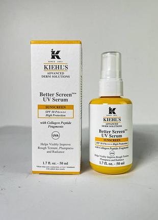 Сонцезахисна сироватка для обличчя spf 50 kiehls better screen uv serum with collagen peptide 50 мл