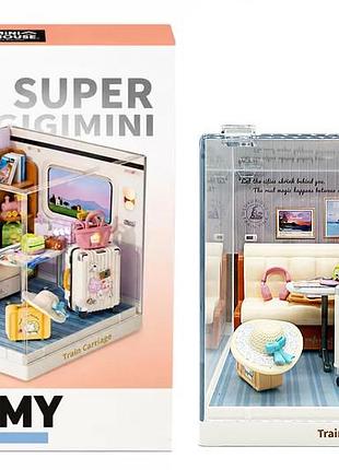 Конструктор-румбокс 8036 "интерьер мини, купе поезда" mini house