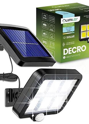 Сонячний led-прожектор lumiled decro lumsol3055, 5вт, 800 лм, з датчиком руху та сутінків, ip65, холодний білий 6500k