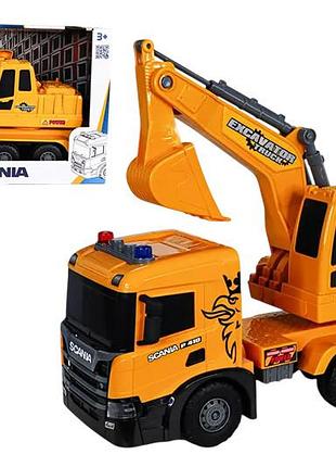Машина 5006ks super big truck, экскаватор scania, свет, звук technodrive