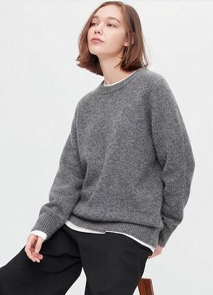 Базовый свитер uniqlo 100% шерсть