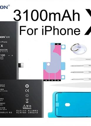 Аккумулятор nohon для apple iphone x + набор инструментов гарантия