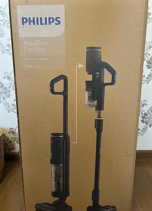 Акумуляторний пилосос philips aquatrio cordless vacuum & wash 7000 series (cyxe + вологе прибирання)