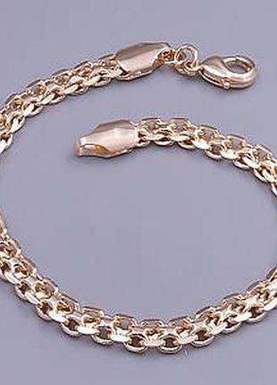 Браслет бісмарк 18см/ 0,5см, медзолото xuping jewelry 18k.