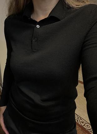 H&m поло чорний мерінос