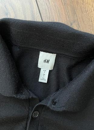 H&m поло чорний мерінос 7