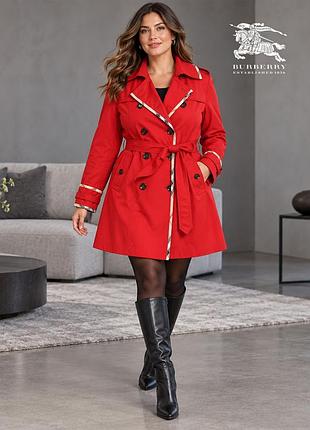 Оригінальний червоний жіночий плащ (є дефект) burberry l