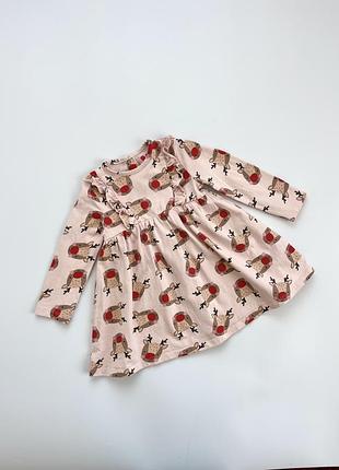 👗 святкова бавовняна сукня з оленями для дівчинки від "by very mini"
