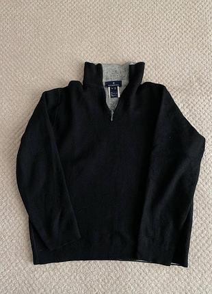 Кофта на півзамок від ermenegildo zegna,чорна,розмір s-xs