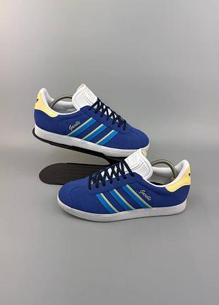 Жіночі кеди adidas gazelle w "royal blue / almost yellow"