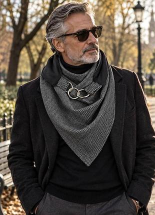 Шарф 2-сторонній, унісекс серія "единбург", на карабінах my scarf