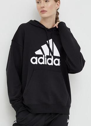 Чорне жіноче худі adidas із великим логотипом (розмір m)