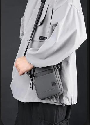 Універсальна чоловіча сумка gray city mini no brand 1360-01 сірий