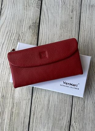 Шкіряний жіночий червоний гаманець vermari