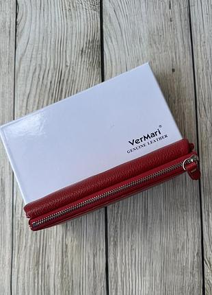 Кожаный женский красный кошелек verмari 6