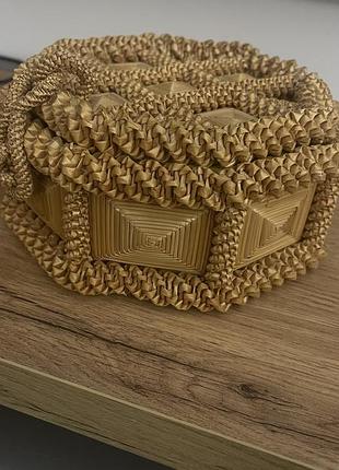 Шкатулка из соломы винтажная (ручная работа)