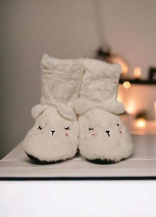 Домашние тапочки-сапожки женские sleepy rabbit (1415-38-41) белый no brand 37