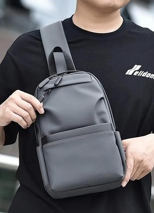 Універсальна чоловіча багатофункціональна сумка gray wolf no brand 1301-01 сірий