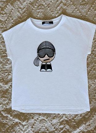 Футболка жіноча karl lagerfeld біла з принтом