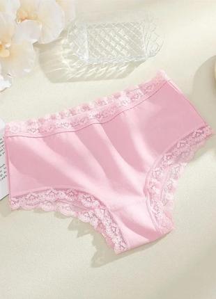 Женские хлопковые трусики слипые с кружевом comfort inspiration (1954-50-05) розовый xxl