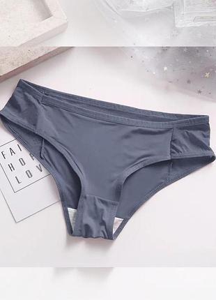 Нежные женские трусики слипы со вставкой из сеточки (575-46) серый xl