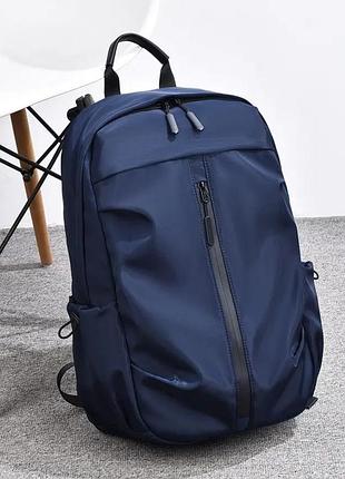 Современный городской мужской рюкзак navy blue theme no brand 1210-01 синий