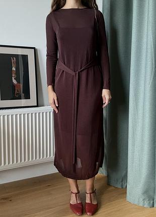 Сукня міді жіноча zara бордова розмір m