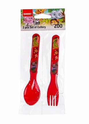 Набір дитячих приборів із пластику banquet zoo 13 см