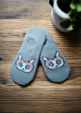 Женские носки следы с кашемиром норки funny cat корона 1130-36-40 серый 36-40 1 шт
