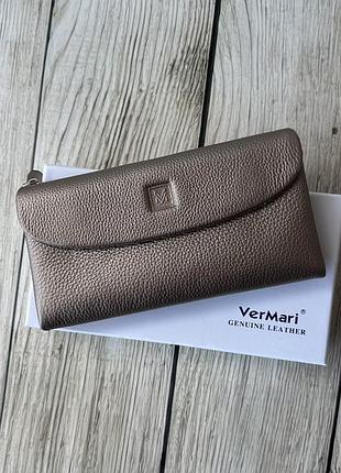 Шкіряний жіночий бронзовий гаманець vermari