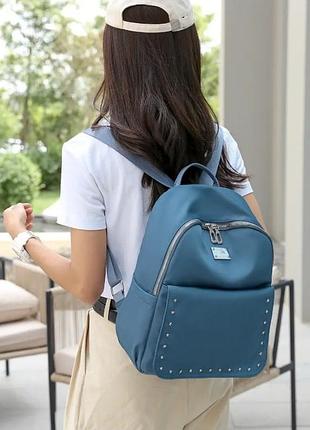 Стильный городской женский рюкзак marine blue theme no brand 1298-01 синий