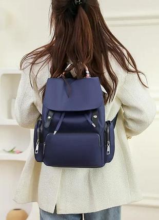 Стильный городской женский рюкзак marine blue romantic no brand 1287-01 синий