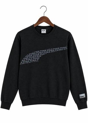 Фірмовий світшот puma avenir graphic crew оригінал m-l чорний
