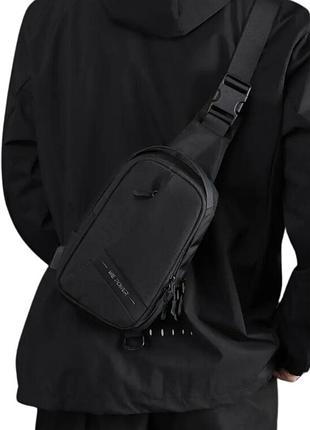 Універсальна чоловіча багатофункціональна сумка black city compact no brand 1359-03 чорний