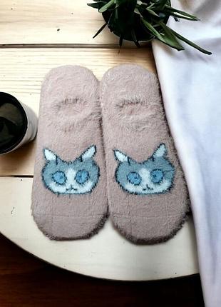 Женские носки следы с кашемиром норки funny cat корона 1131-36-40 персиковый 36-40 1 шт