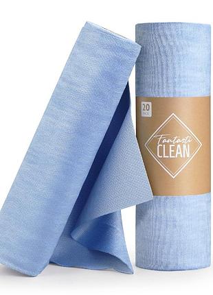 Мікрофібра для скла в рулоні, відривна (20 шт) fantasti clean (fcmgc20bl)