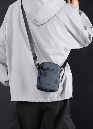 Універсальна чоловіча сумка dark navy blue city mini no brand 1360-02 темносиній