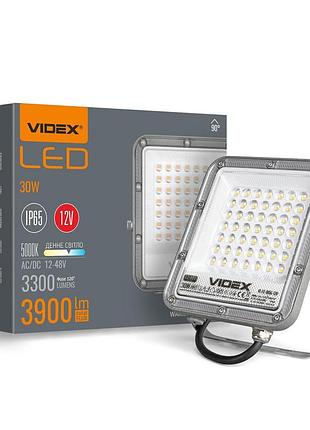 Світлодіодний прожектор premium videx f2 30w 5000k ac/dc12-48v