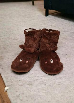 Домашние тапочки-сапожки женские sleepy rabbit (1418-38-41) коричневый no brand 37