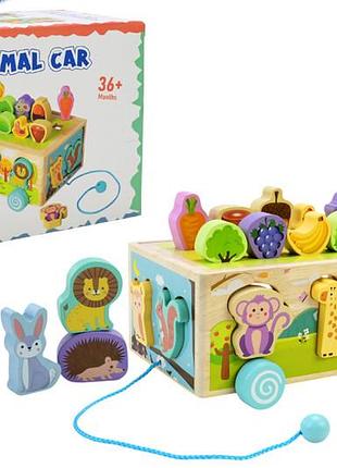 Деревянная игрушка c9418 сортер, каталка в коробке р.22,5x17x10,6см