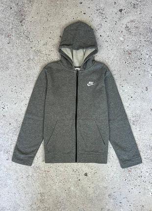 Базове зип-худі nike club fleece grey zip hoodie