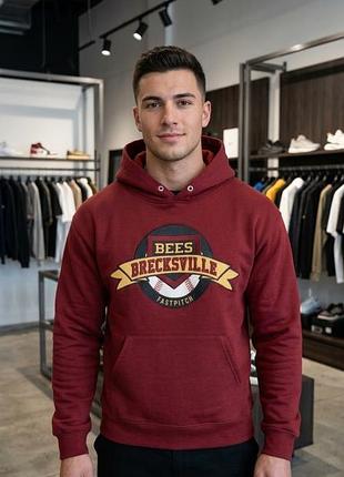 🧥 чоловіче щільне худі jerzees nublend | томатний / бордовий | розмір l-xl