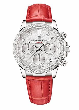 Женские часы pagani design pd-1730 silver-red