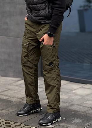 Брюки c.p. company нейлоновые карго, прямые, серые/черные/хаки (s-xxl)