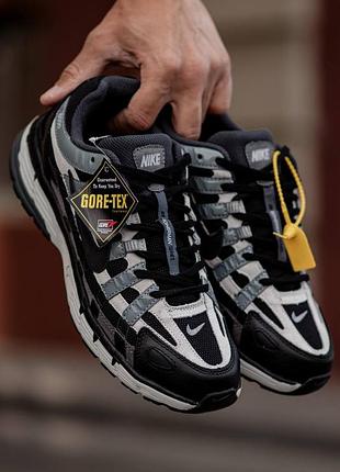 Утеплені зимові чоловічі кросівки nike p-6000 termo winter black grey найк чорного з сірим кольорів термо