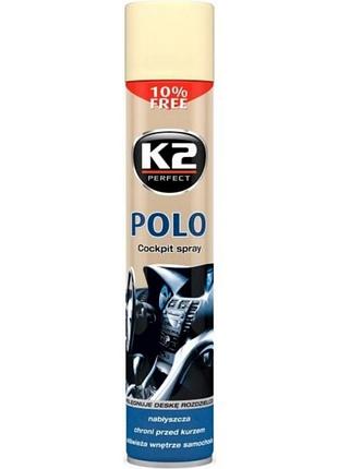 Полироль для торпедо "ваниль" / k2 perfect polo cockpit spray 750ml vanilla k2 (k407wa1)
