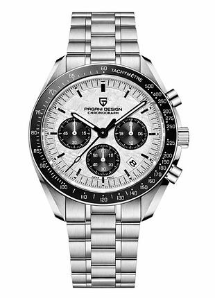 Чоловічий годинник pagani design pd-1735 silver-white з сапфіровим склом та механізмом seiko vk63