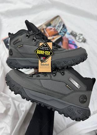 Чоловічі кросівки timberland dark grey gore tex термо🩶