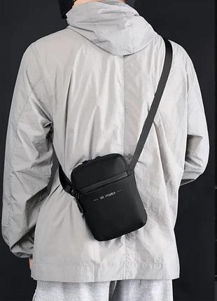 Універсальна чоловіча сумка black modern style no brand 1364-01 чорний