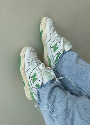 Кроссовки женские new balance 550| white/ green